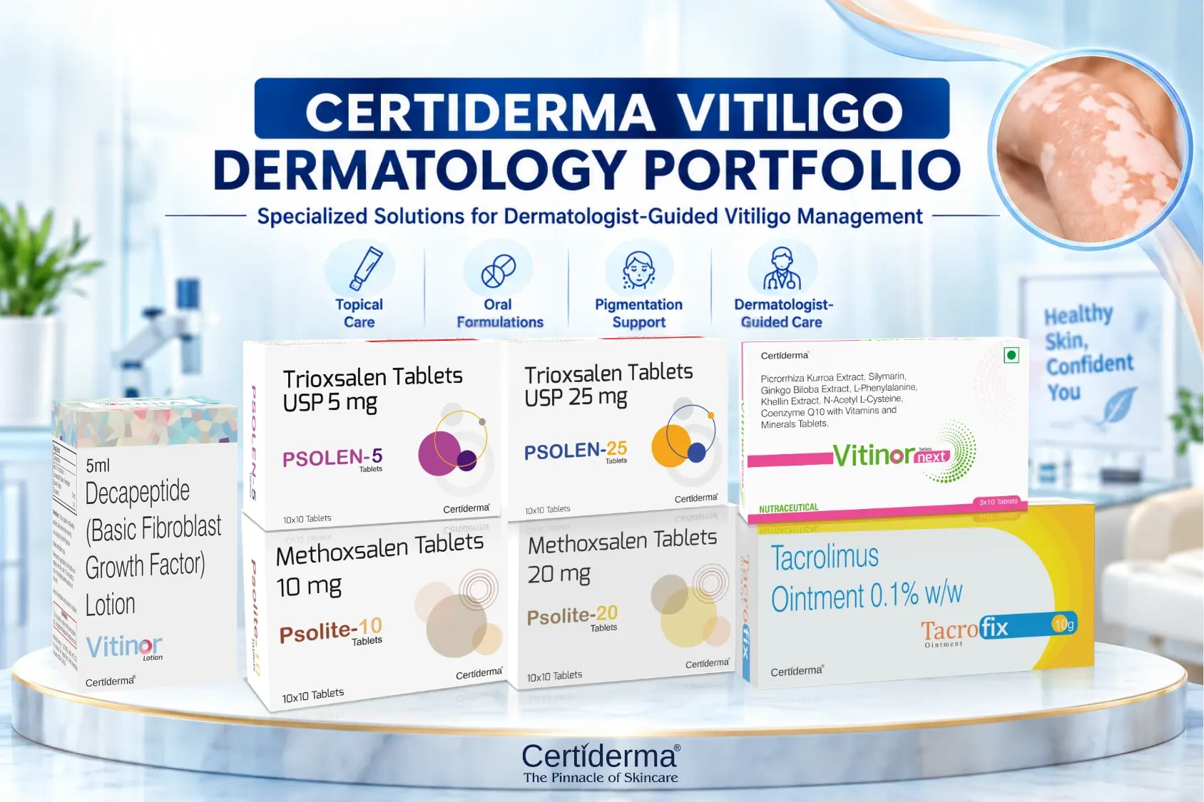 certiderma-vitiligo-dermatology-product-portfolio-tacrofix-vitinor-psolen-psolite-vitinor-next-table.webp