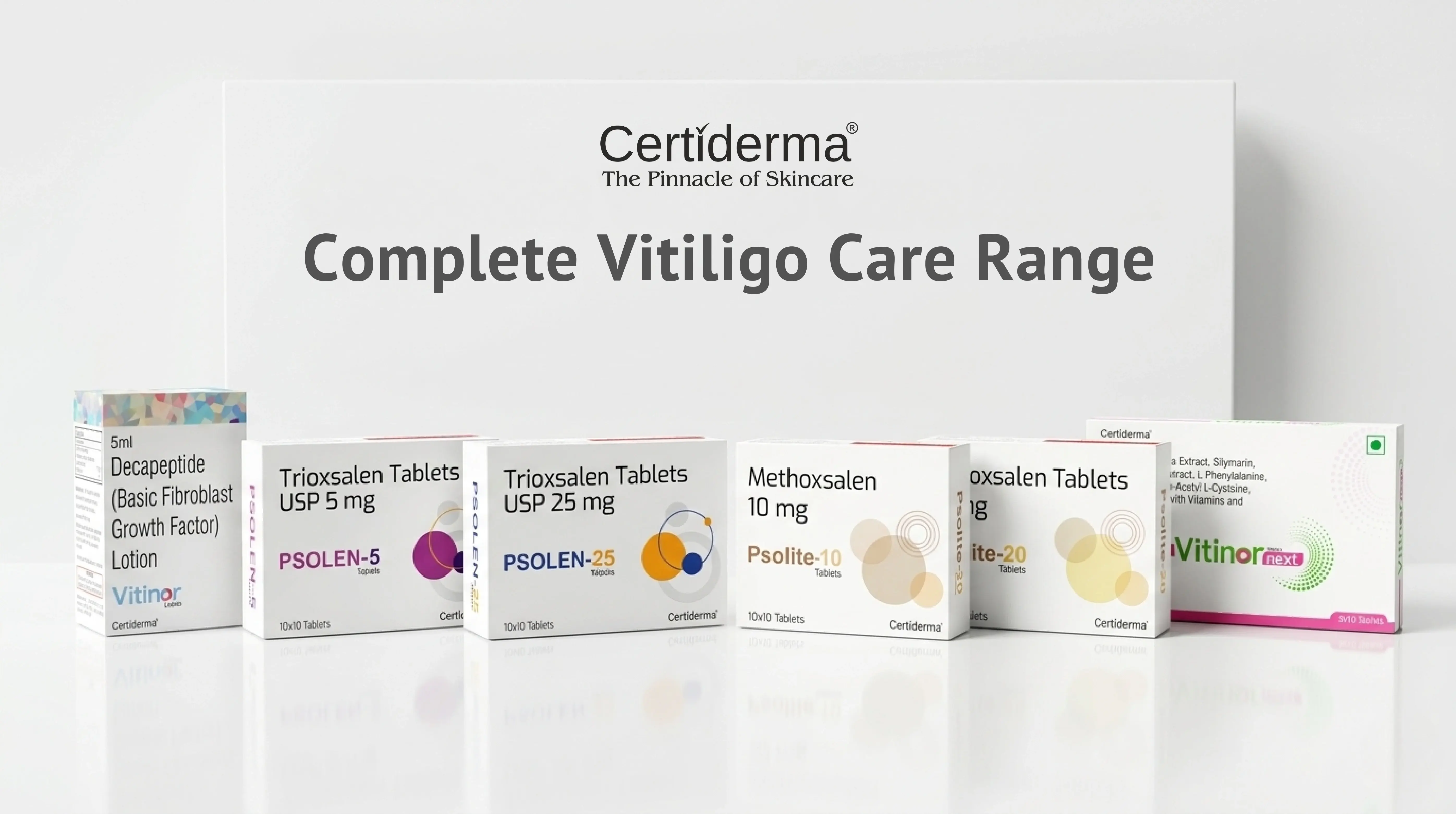 certiderma-vitiligo-product-range-psolen-5-25-trioxsalen-psolite-10-20-methoxsalen-vitinor
